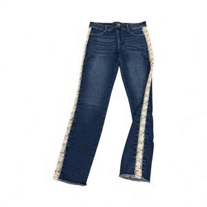 Wonder Nation Dark Blue Jeans with Cream Lace Trim